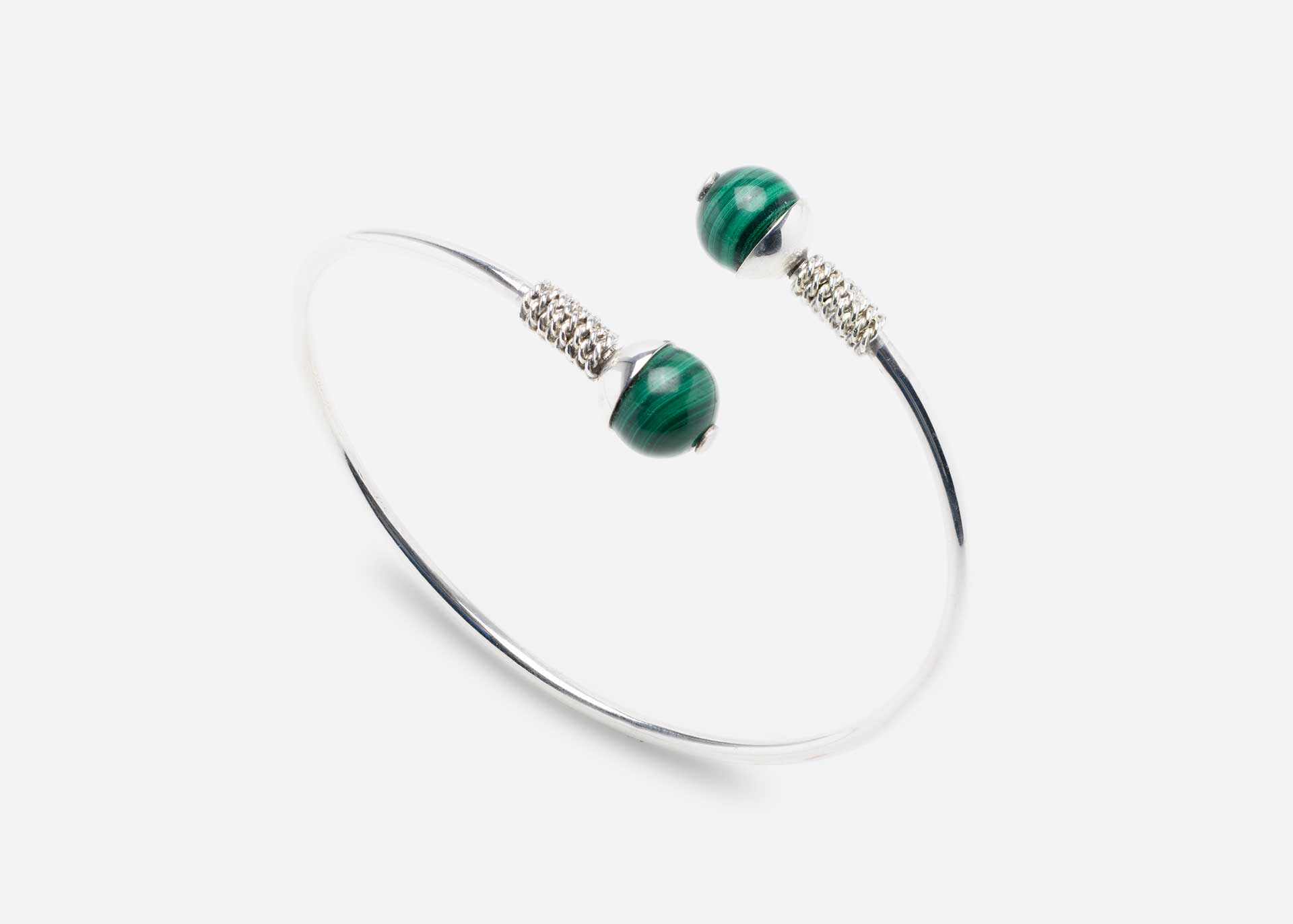 Bransoletka sztywna z malachitem Bransoletka sztywna z malachitem